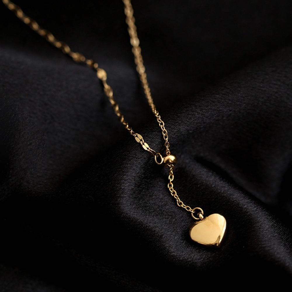 Dây Chuyền Mặt Trái Tim VANES1 Màu Vàng Có Thể Điều Chỉnh|Vòng Cổ Choker Thép Titan Mặt Trái Tim Thời Trang Cá Tính