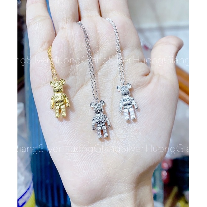 Dây Chuyền Gấu BearBrick Bạc Cao Cấp - HuongGiangSilver