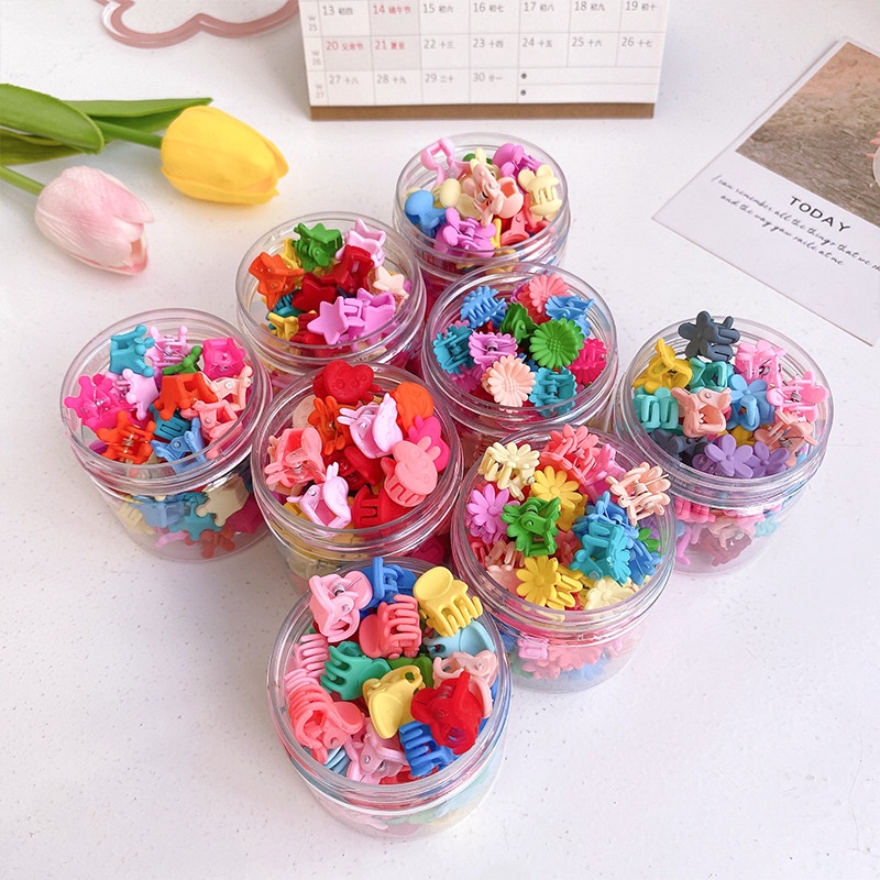 Set Kẹp Tóc Hình Hoa Mini Dễ Thương Xinh Xắn Phong Cách Hàn Quốc