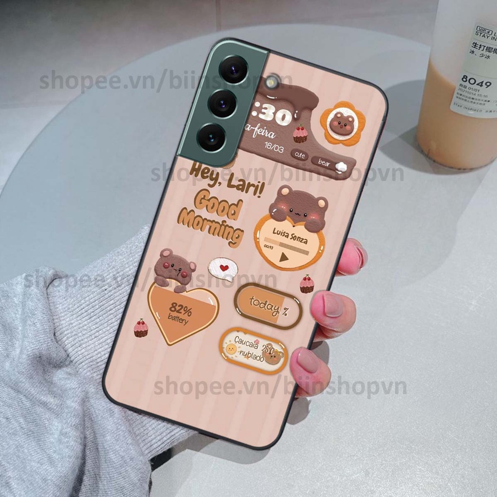Ốp Samsung S22 / S22 Plus / S22 Ultra / S22+ in 3D icon gấu nổi siêu xinh, siêu đáng yêu, cá tính phong cách