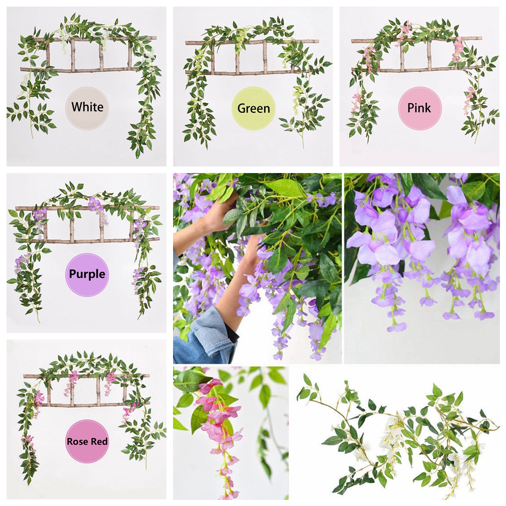 Dây hoa tử đằng giả dùng để trang trí nội thất tiện dụng