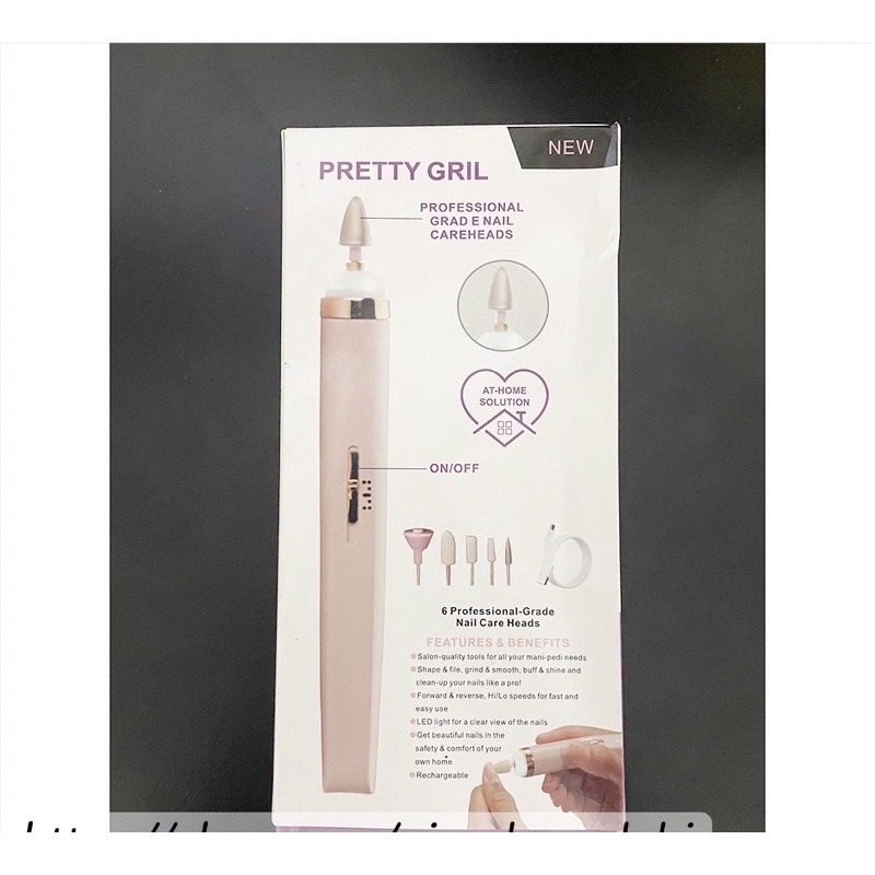 Máy mài móng Finishing Touch Máy dũa móng tay làm nail chuyên nghiệp 5 đầu mài có đèn led loại sạc điện