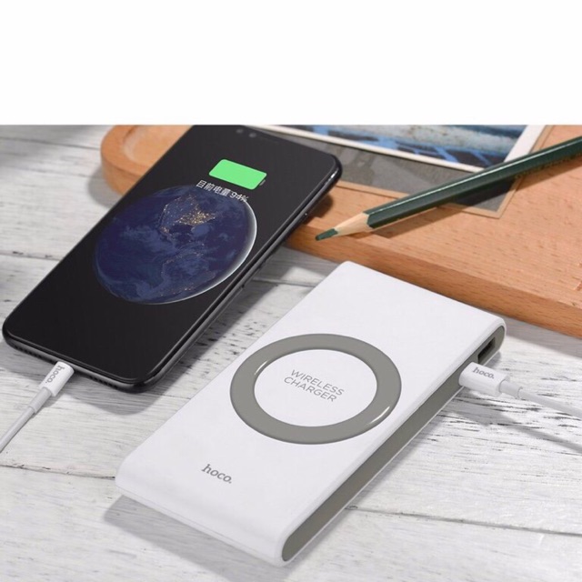Pin dự phòng hỗ trợ sạc không dây Hàng Hoco 8000mAh chính hãng BH 6 tháng ( iphonex, samsung S8)