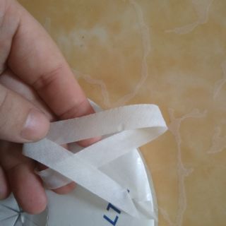 Cuộn dây viền vải thô màu trắng bản 1cm