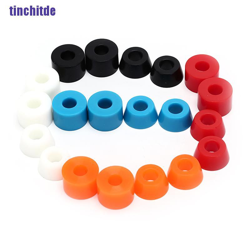 [Tinchitde] 4Pcs Skateboard Pu Cushion Skateboard Proof Wheels Axle Bushings Scooter [Tin]