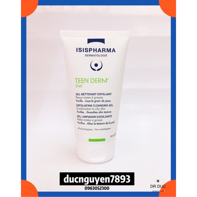 GEL RỬA MẶT TEEN DERM GEL ISIS 150ml