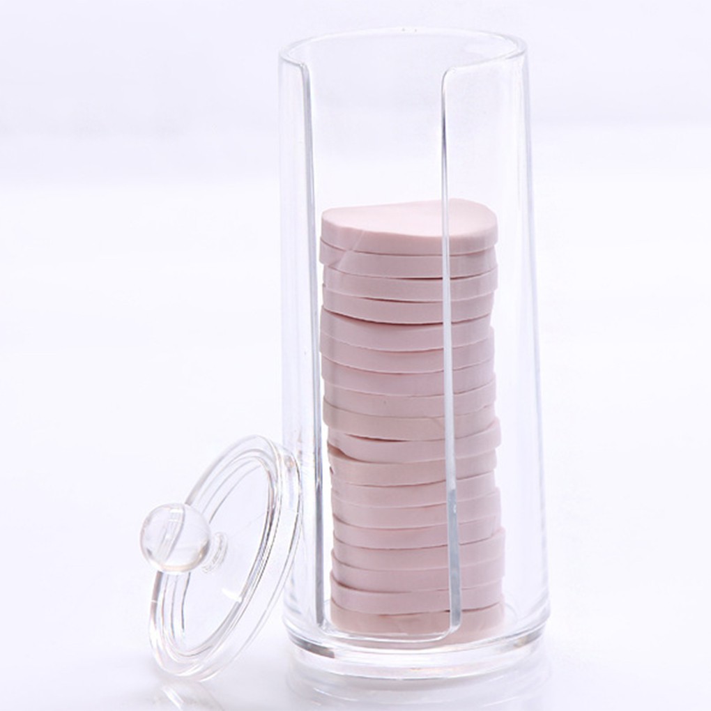 Hôp nhựa trong suốt đựng mút make up