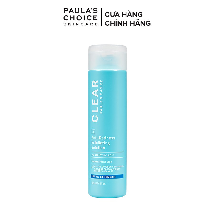 Dung dịch tẩy da chết ngăn ngừa mụn sưng đỏ chuyên sâu Paula's Choice Clear Extra Strength fullsize 118ml Mã:6210