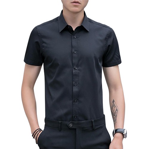 Áo sơ mi nam ngắn tay vải cotton mềm không nhăn | BigBuy360 - bigbuy360.vn