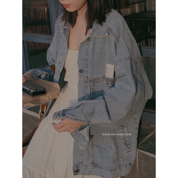 Áo khoác denim form oversize in tag habitual Bazic one