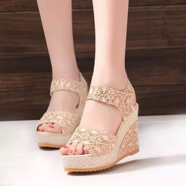 Dép đế xuồng cao cấp - dép sandal nữ đế cao - Vincent Shop