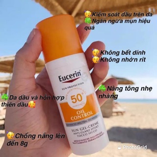 [full 50ml] Kem chống nắng eucerin sun gel creme oil control dry touch spf 50 - Chính hãng