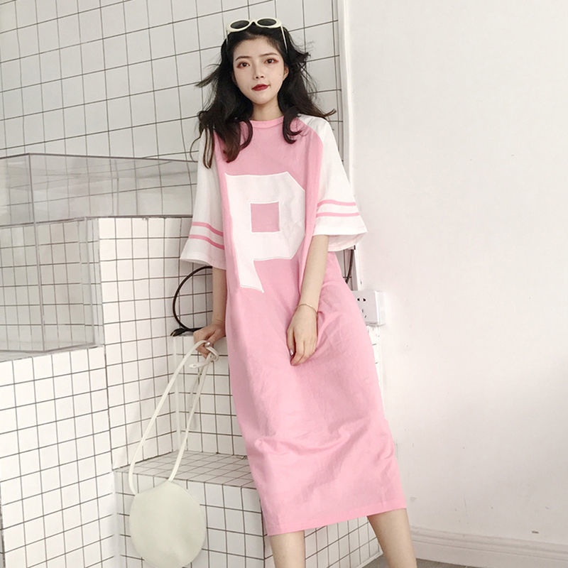 Jiashucheng Đầm Thun Ngắn Tay Dáng Rộng Plus Size Thời Trang Mùa Hè Cho Nữ