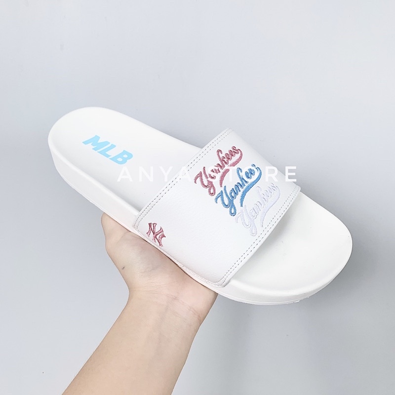 Dép M.L.B DODGERS NỮ LOGO THÊU [ Fullbox - Hỗ trợ đổi size ]