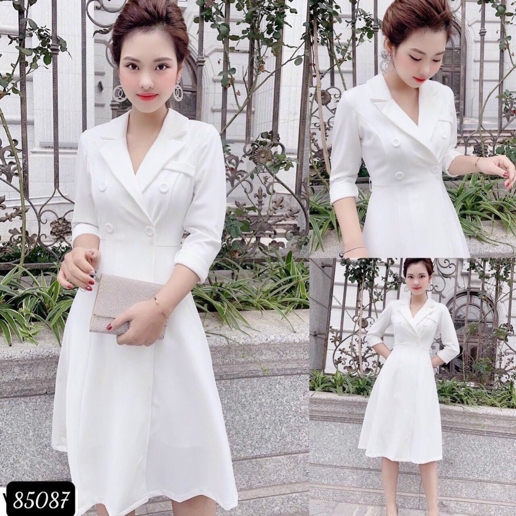 ĐẦM XOÈ TRẮNG VINTAGE SANG TRỌNG XINH XẮN , CHO CÁC NÀNG/ CÓ ĐỦ SIZE