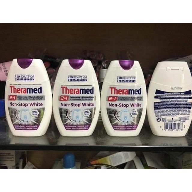 Hàng Đức Kem đánh răng làm trắng răng Theramed 2 in 1 - Vừa là kem đánh răng vừa là nước xúc miệng