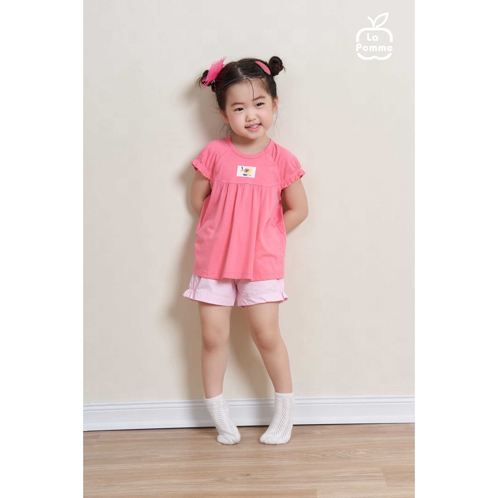 Bộ đồ cộc tay La Pomme sắc màu vui nhộn - Hồng