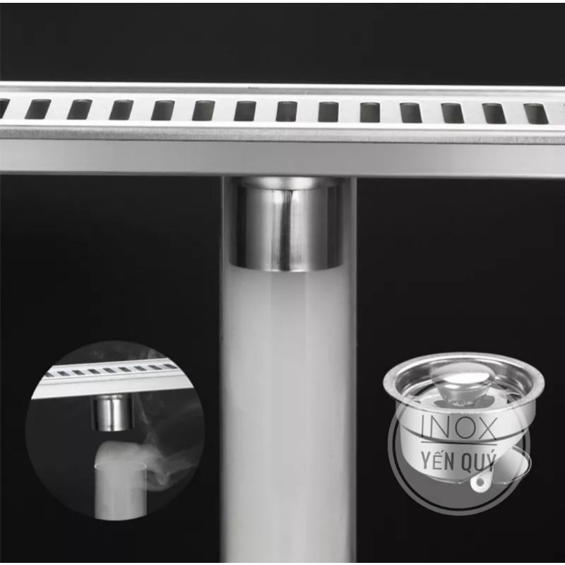 INOX 304 GA THOÁT SÀN HÌNH CHỮ NHẬT DÀI 20 /30/40/50/60 CM LỖ THOÁT CHỐNG MÙI HÔI