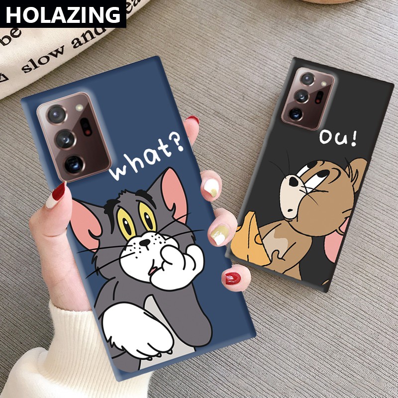 Samsung Galaxy A72 A52 5G A32 4G A12 A02S A21S A42 A31 iPhone6S Candy Color vỏ điện thoại Phone Cases Tom and Jerry No.1 Soft Silicone Cover