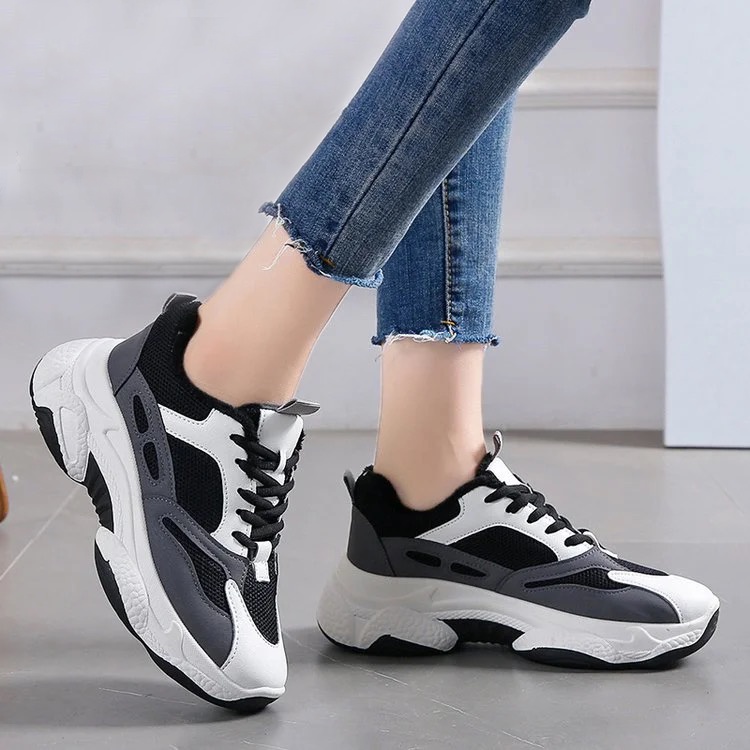 [SIÊU SALE] Giày sneaker nữ cao cấp SF-04 (xám đen)