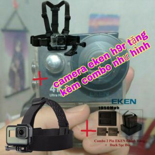 ✔️ Camera Eken h9r bản v9 20MP 4k 30fps wifi remote. Camera phượt + SD 16GB + combo như hình