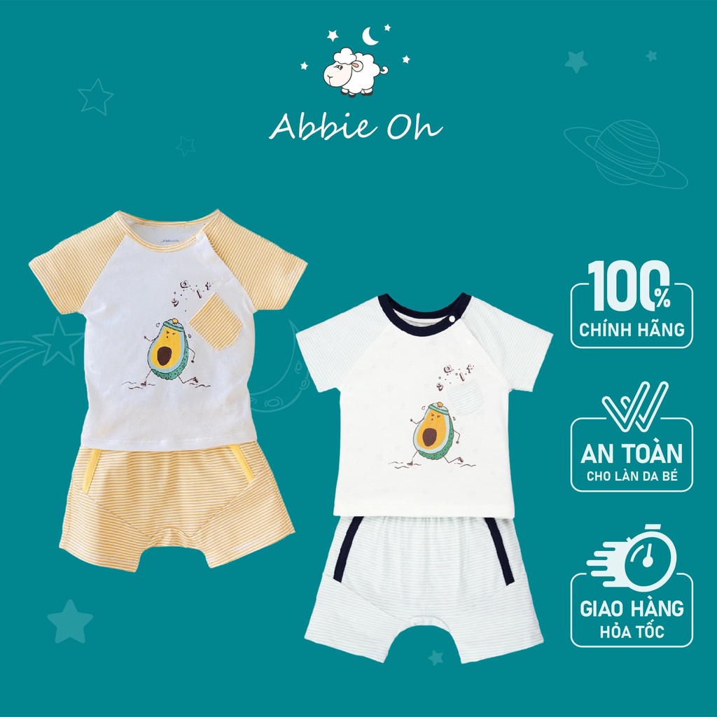 Bộ Quần Áo Cộc Quả Bơ Cho Bé | 0-3 Tuổi | Abbieoh | BO260 SS21