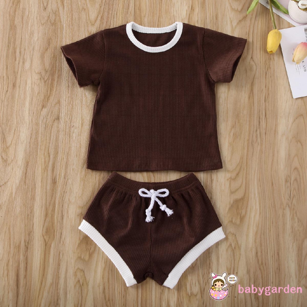 Set Áo Thun Tay Ngắn &amp; Quần Short Cho Bé Trai &amp; Gái