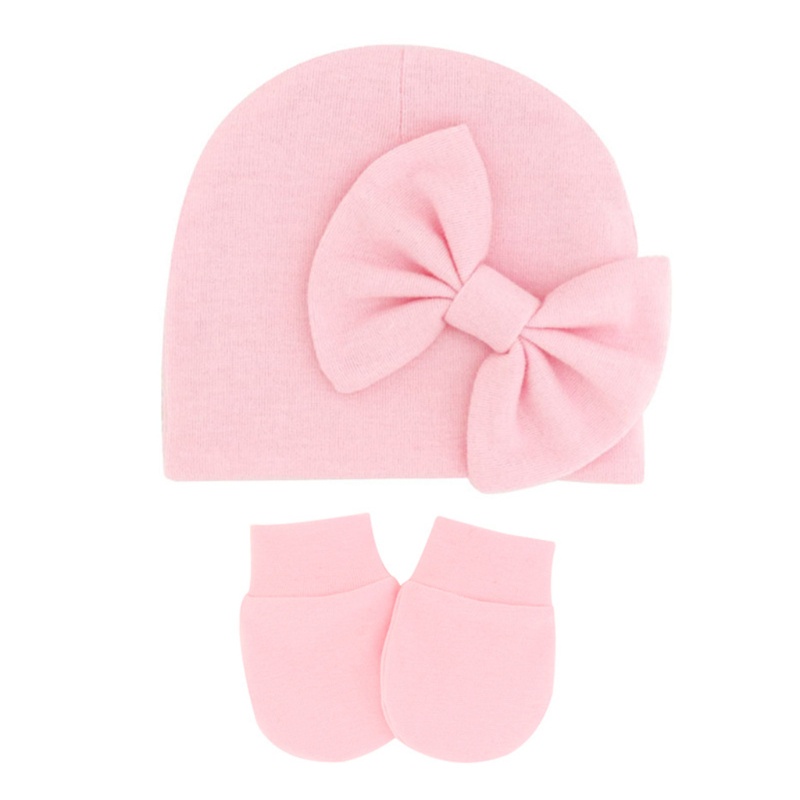Mũ Beanie Màu Trơn Chống Xước Cho Bé Sơ Sinh