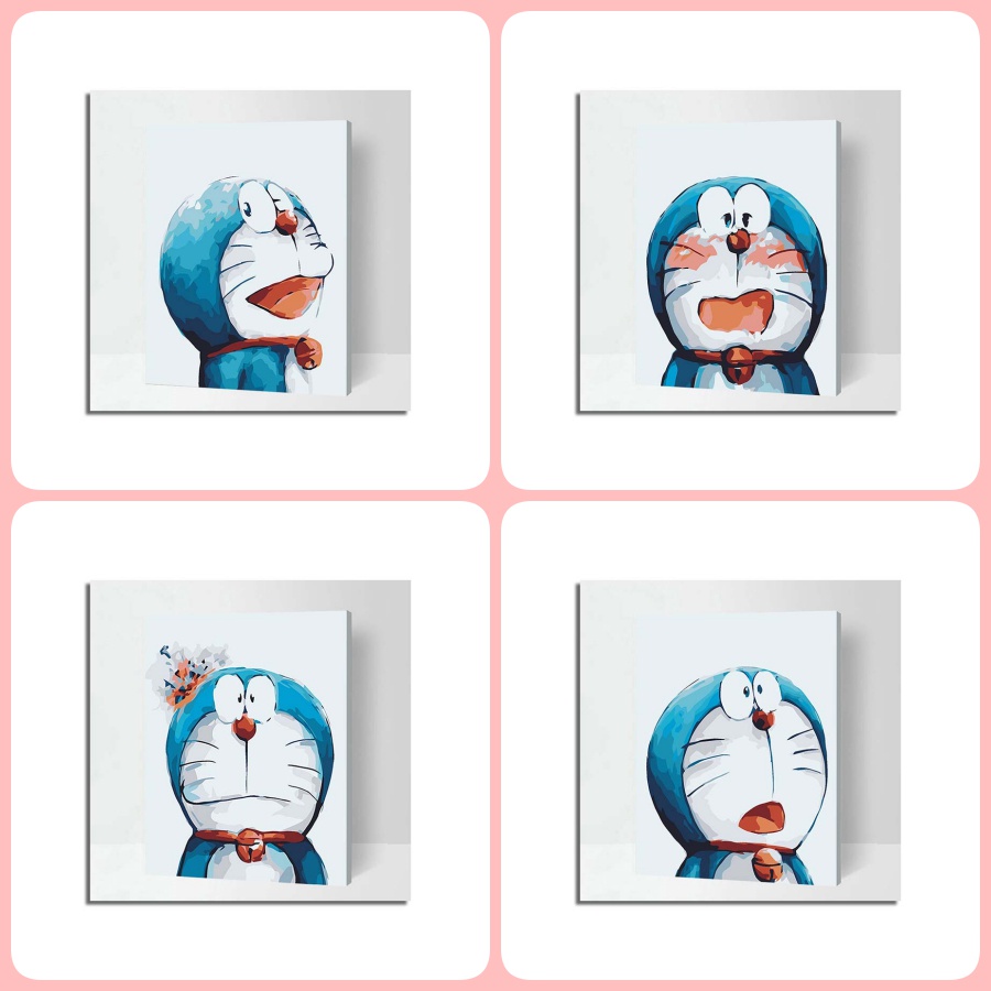 Bộ Tranh Sơn Dầu 40x50cm Tự Làm Hình Doraemon