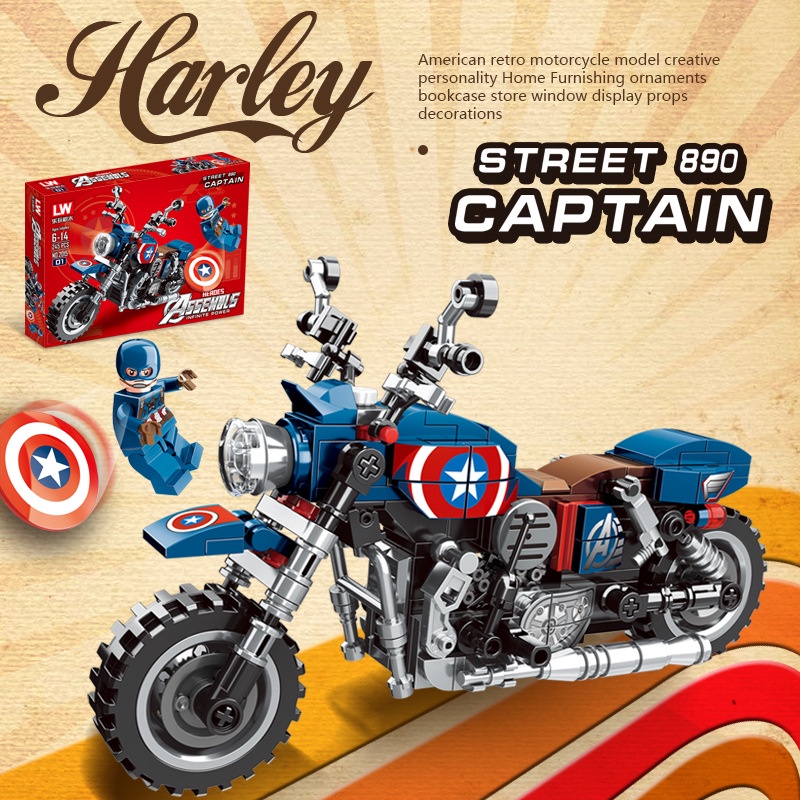LEGO Mô Hình Xe Máy Harley Davidson Captain America – MALIBU CORNER