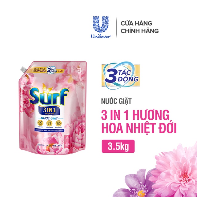 Surf nước giặt cao cấp 3 trong 1 túi 3.5kg