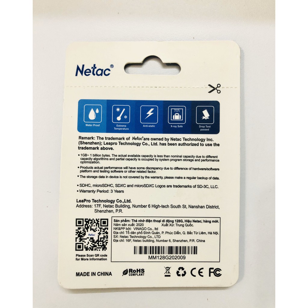 Thẻ Nhớ 128G Netac Chính Hãng Bảo Hành 5 NĂM | BigBuy360 - bigbuy360.vn