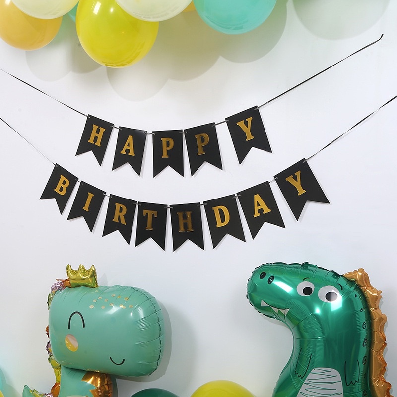 Set Bóng Bay Trang Trí Sinh Nhật Khủng Long Màu Xanh Kl01