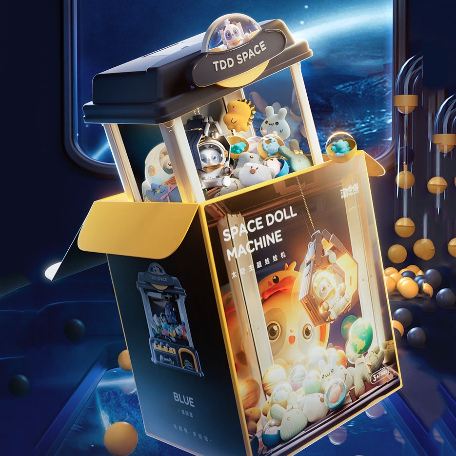 Máy Gắp Thú Bông Phi Hành Gia Mini Dành Cho Bé Yêu , Hiệu Ứng Bắt Mắt Kèm Theo Xu , Bóng , Gấu Cho Trẻ Thoả Sức Đam Mê