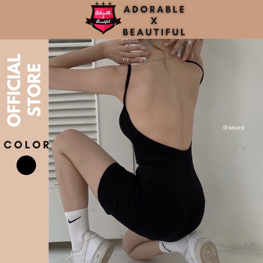 [AdorablexBeautiful] Jumpsuit 2 Dây Thun Freesize, Bodysuit Hai Dây Hở Lưng Phong Cách Sexy