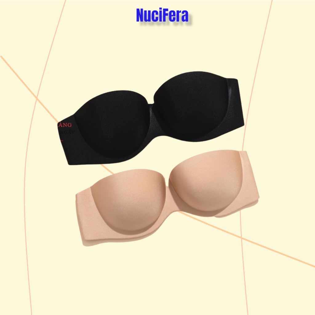 Áo Cup Ngực Hở Lưng chống tụt với dây ngang trong suốt đệm dày nâng ngực NuciFera