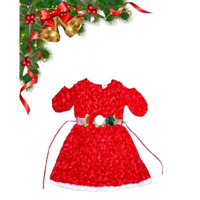 Đầm noel nhung mềm mịn cho bé gái