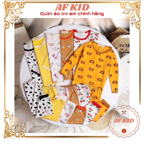 Bộ BÒ SỮA Dài Tay AF KID Cho Bé Trai Bé Gái Chất Cotton Cao Cấp Họa Tiết Thấm Hút Mồ Hôi Tốt