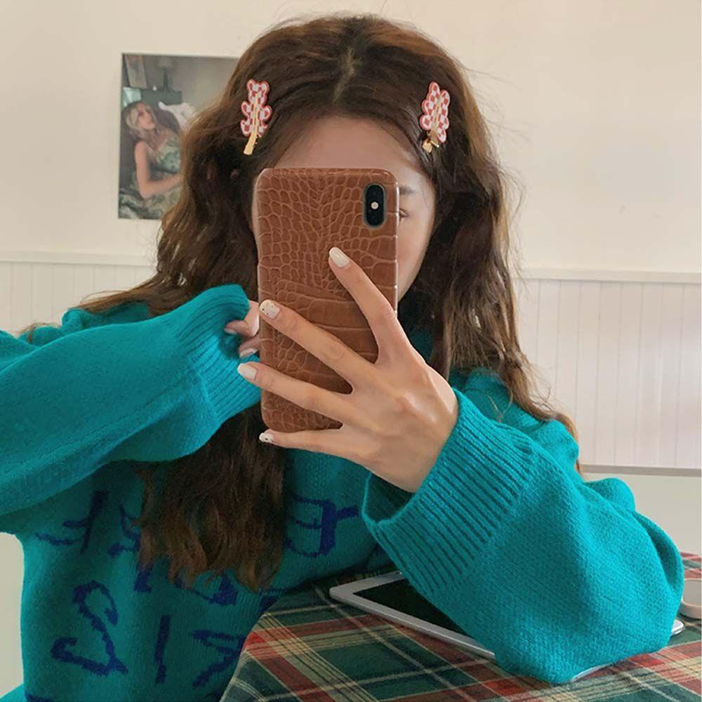 Kẹp Tóc Hình Thỏ / Gấu Họa Tiết Sọc Caro 15H Xinh Xắn Cho Nữ