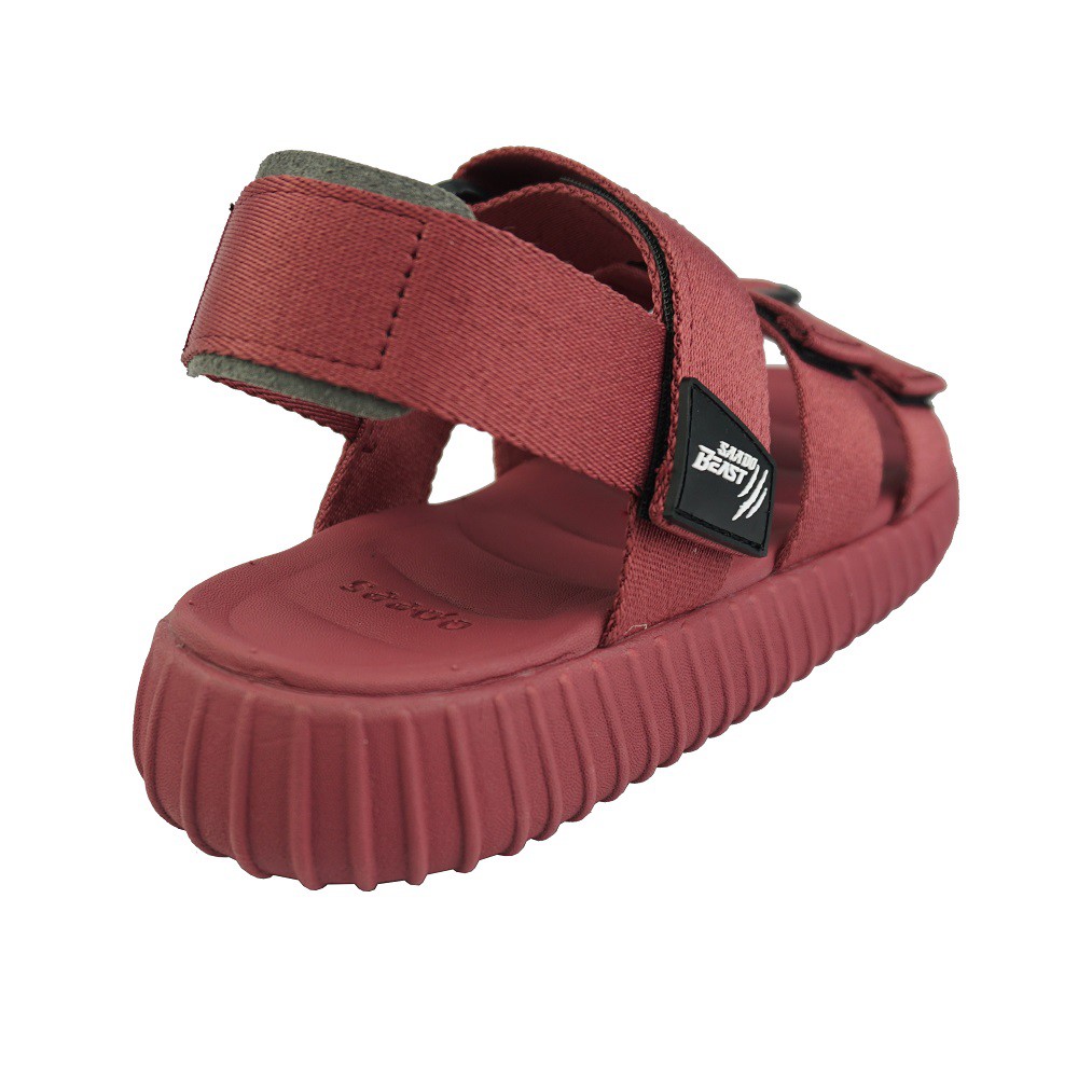 [CHÍNH HÃNG] SANDAL SAADO | BE04 – Red Rosie – Màu Đỏ Đô | Giày Sandal Nữ Đế 3cm Quai Ngang Đi Học, Đi Chơi Cao Cấp