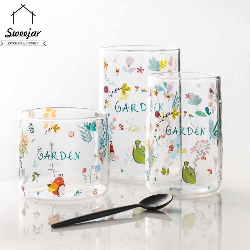 SWEEJAR Ly thủy tinh  300ML / 400ML / 500ML chịu nhiệt tốt đa dụng