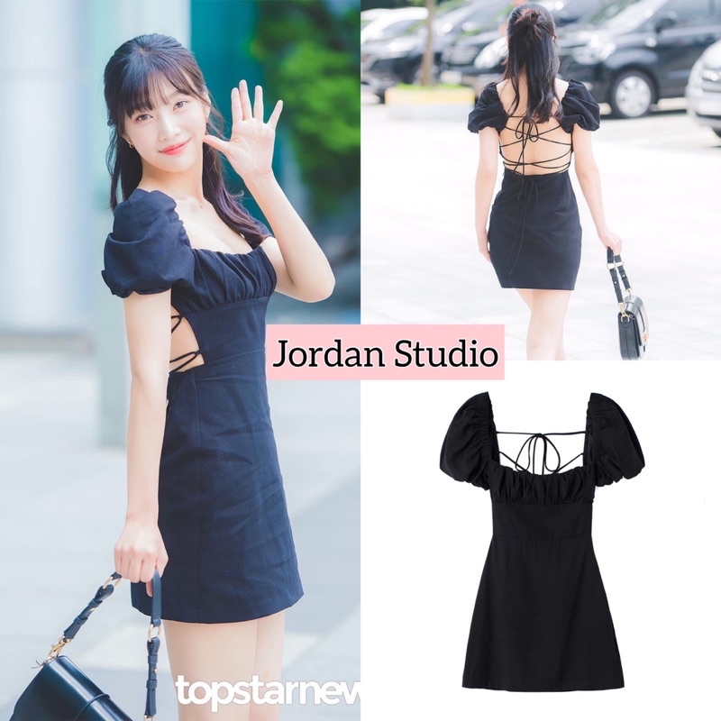 Đầm Zara hở lưng giống Karina aespa, Joy RED VELVET, Seohyun SNSD