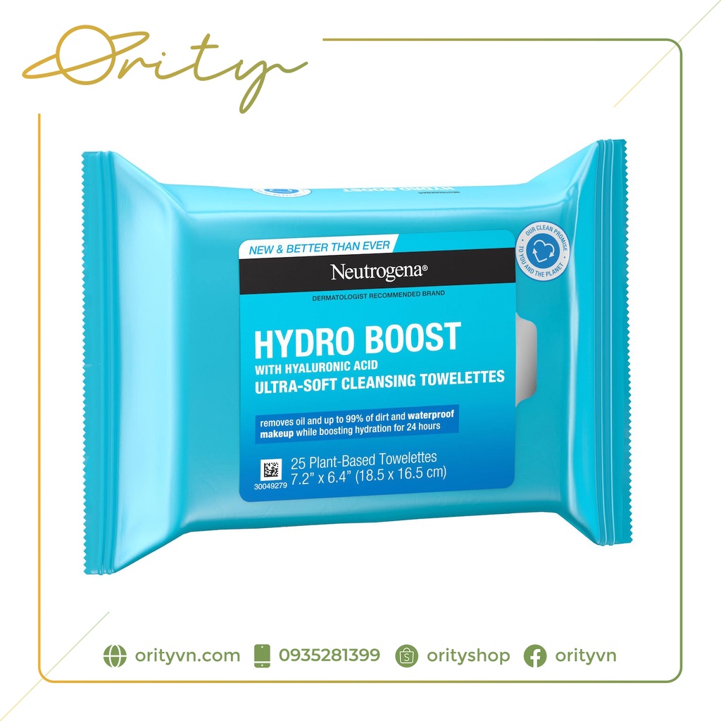 Khăn giấy tẩy trang Neutrogena Makeup Remover Ultrasoft Cleansing Towelettes - 25 tờ