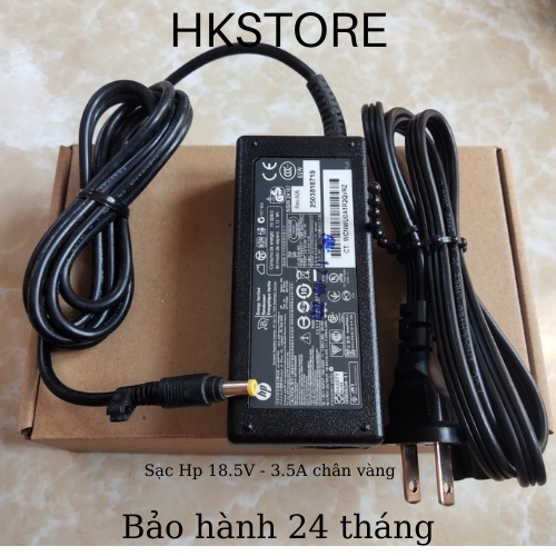 Sạc Laptop Hp 18.5V-3.5A 65W Chân Vàng dùng cho Hp Dv2000 Dv4000 510 530 6820s Dv1000 6530s Dv1300 Dv1400 Dv1500 Dv5000