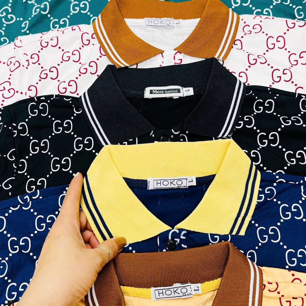 Áo POLO Nam Hè Cổ Bẻ Phối chữ GD Thời Thượng Phong Cách Thoải Mái Lịch Sự Dạo Phố Mã GAREMSTORE