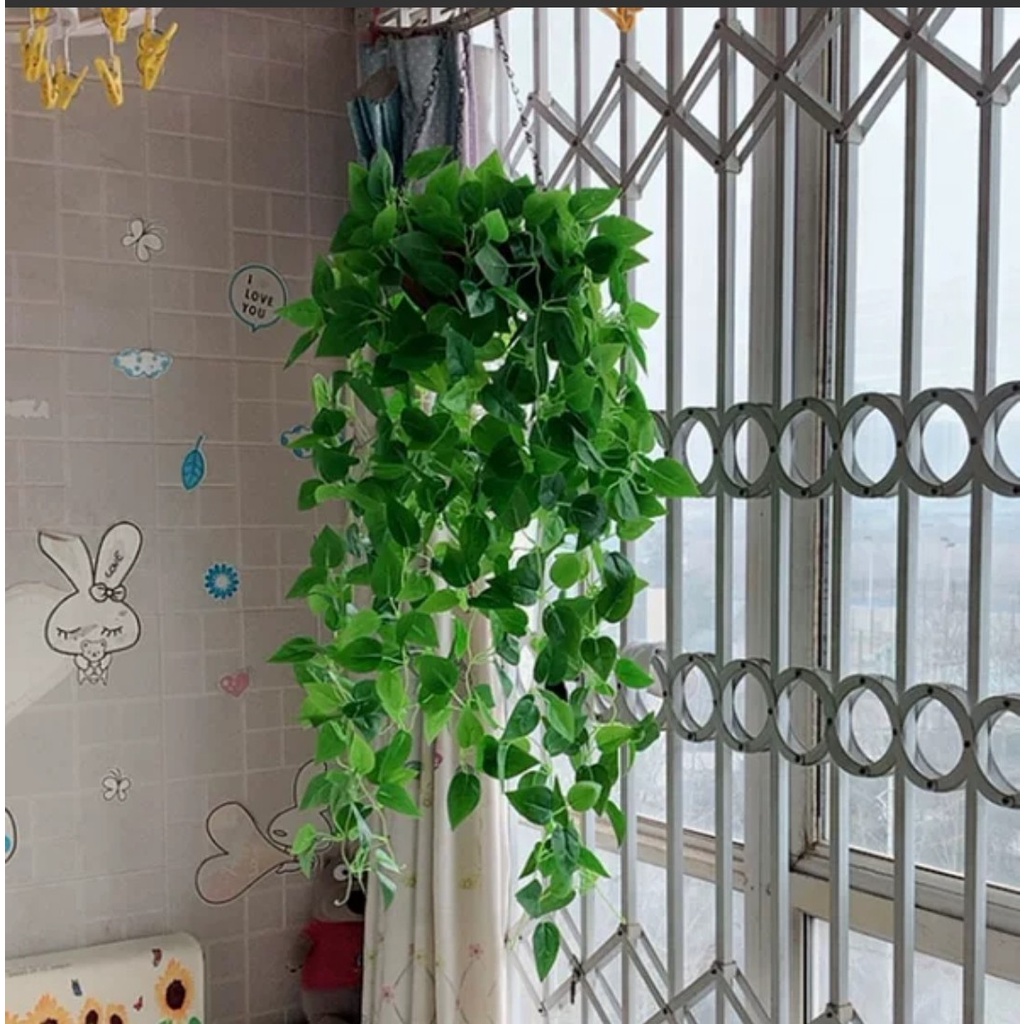 Giỏ lá giả thường xuân cao cấp treo tường trang trí nhà cửa, ban công, tiểu cảnh, nhà hàng xanh mát Flowermini GL-01