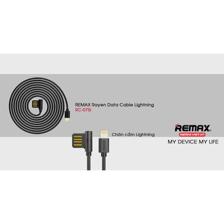 Cáp sạc, chuyển dữ liệu cho lightning remax rayen data rc – 075i