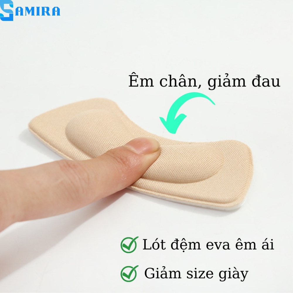 Cặp lót giày bảo vệ gót chân 4D cao cấp giảm đau giảm size chống tuột gót phù hợp mọi kiểu giày nam nữ SA7