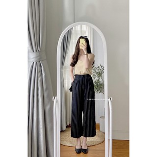 Quần ống rộng sọc đũi freesize Pumi