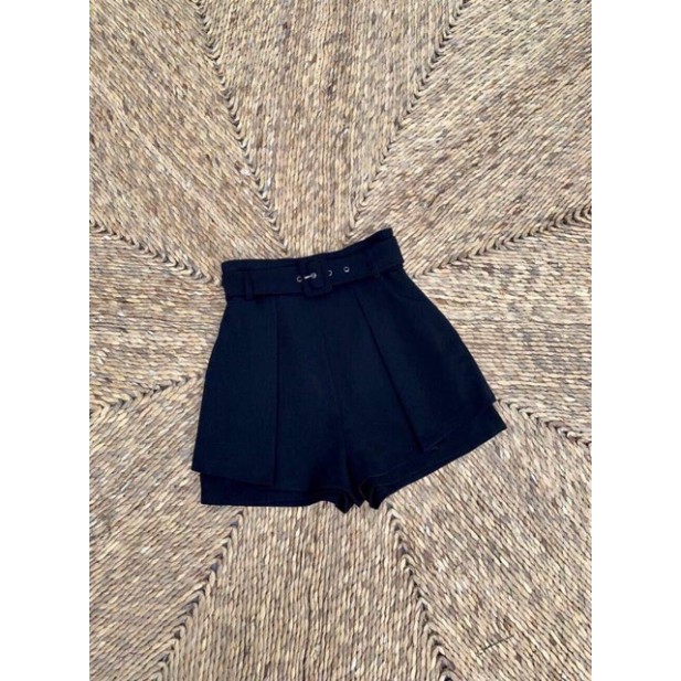 [XẢ HÀNG] QUẦN SHORT S32 KÈM BELT SIÊU ĐẸP CHẤT TUYẾT MƯA THỜI TRANG BANAMO FASHION QUẦN SHORT KÈM BELT ĐEN 632